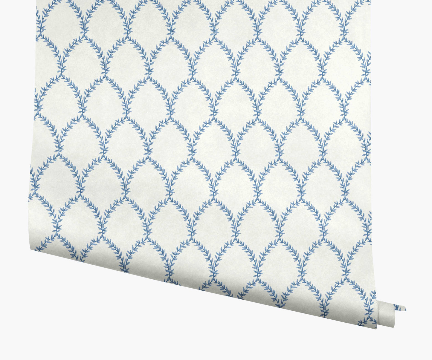 Laurel Wallpaper - Blue & White