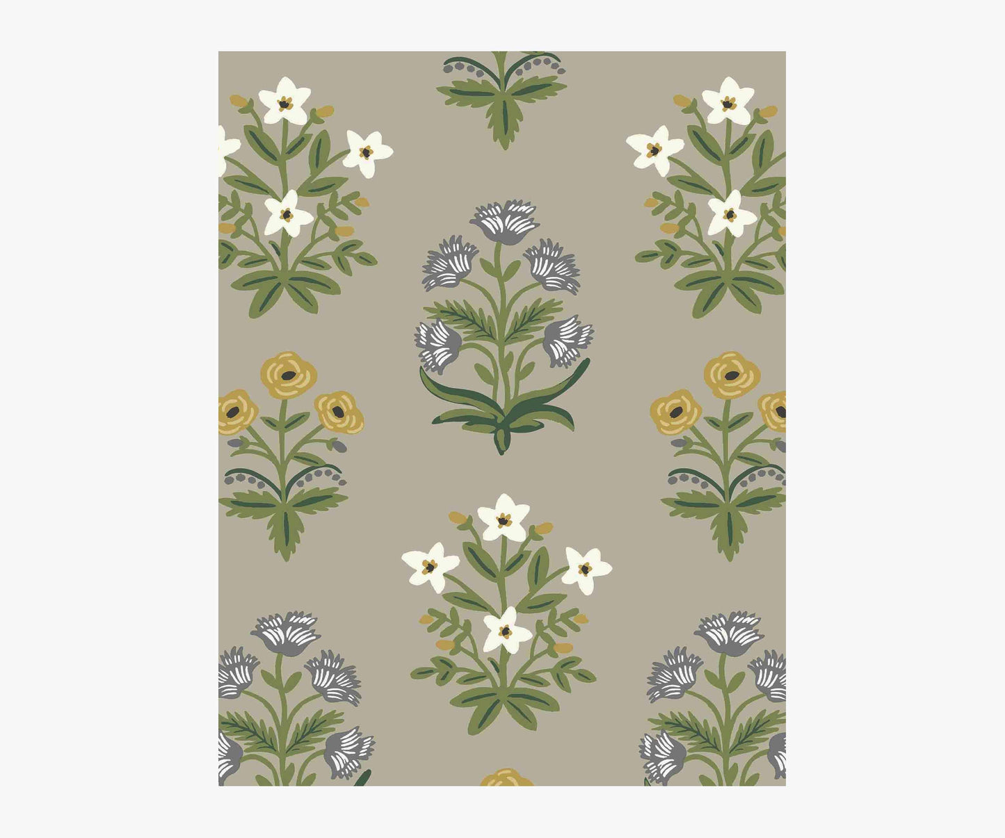 Mughal Rose Wallpaper Sample - Linen