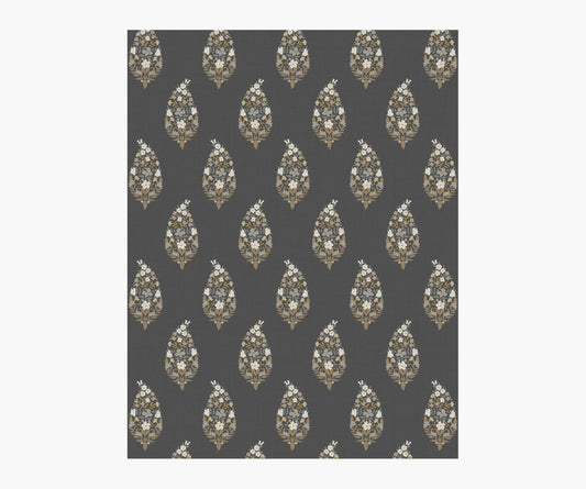 Paisley Wallpaper Sample - Black