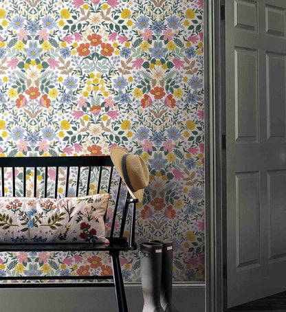 Bramble Garden Peel & Stick Wallpaper - White