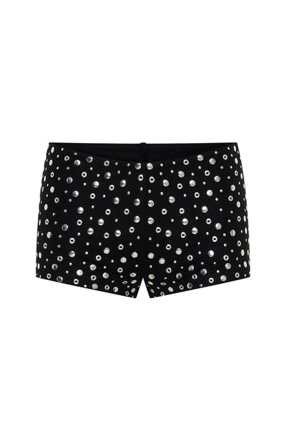 Festival Feels Embellished Shorts Black